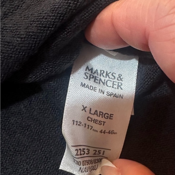 Marks & Spencer Mens V-neck Lightweight Charcoal Sweater Size XL - Picture 3 of 8